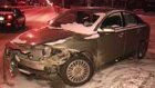 Снегопад привел к аварии на улице Пушкина