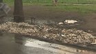 Пензенское ноу-хау: коммунальщики засыпают лужи строительным мусором