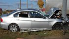 Автомобиль BMW врезался в световую опору на трассе «Урал»