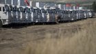 Российские грузовики с гумпомощью направились в сторону Украины
