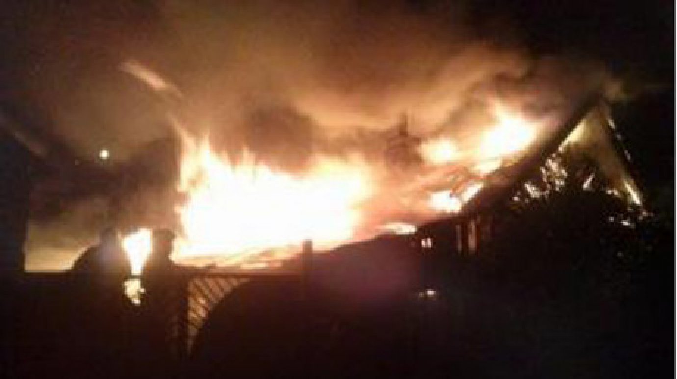 В тушении огня в Золотаревке приняли участие 5 пожарных машин