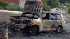 При неизвестных обстоятельствах в Ахунах сгорела иномарка