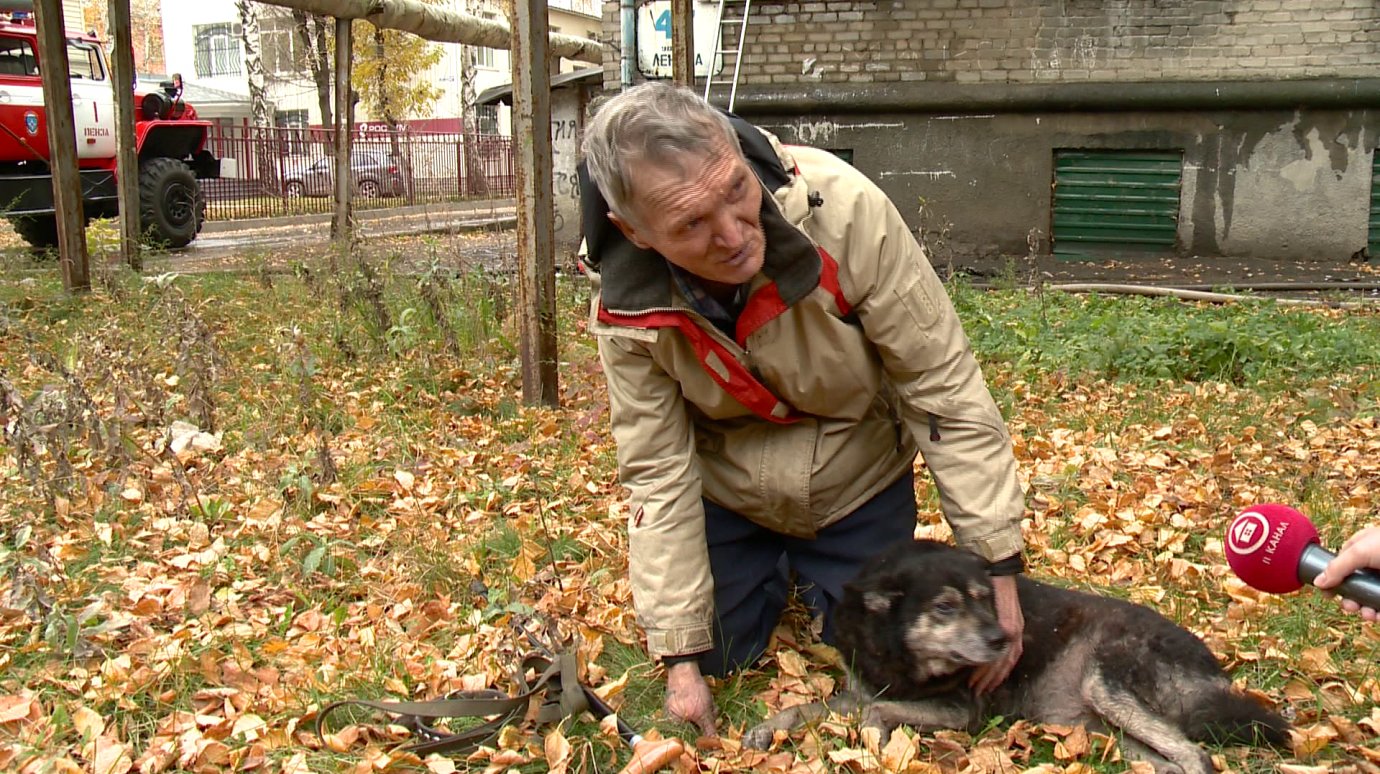 Пенсионер вернулся в задымленный дом на Ленина за собакой