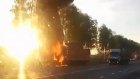 В Сети появилось видео загоревшейся в Чемодановке фуры