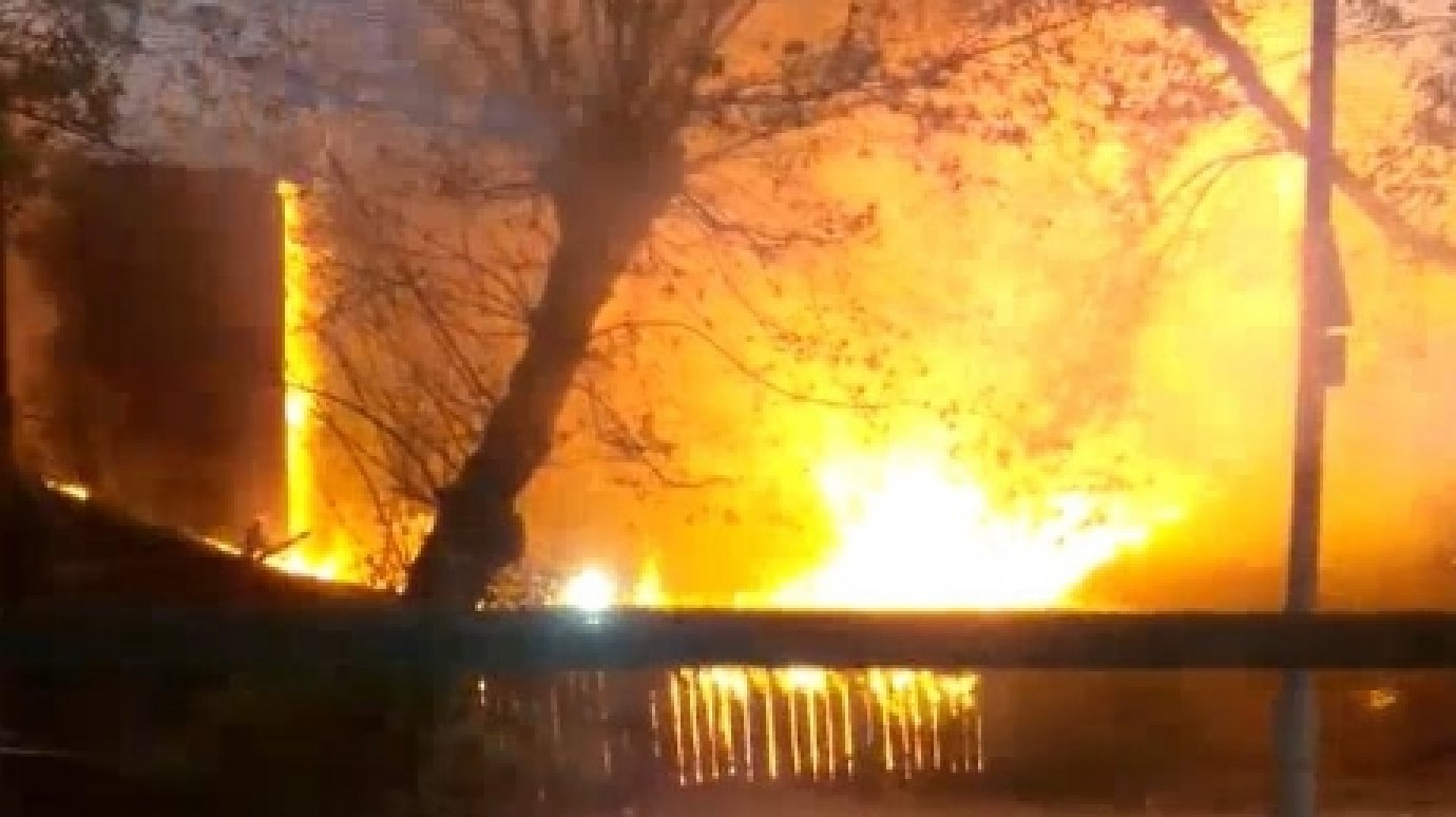 В Сети появилось видео пожара за станцией Пенза-IV