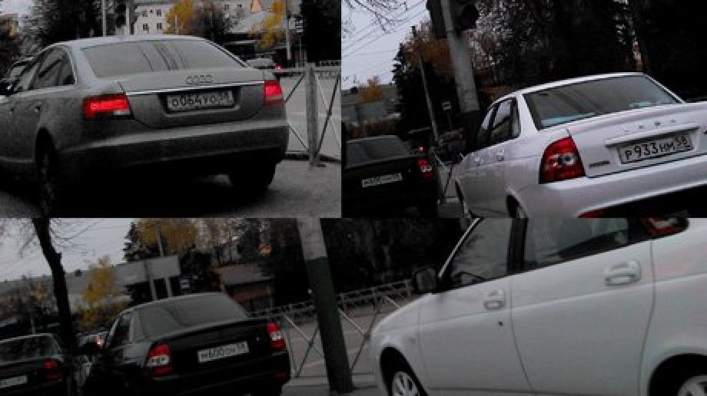 В Пензе двух водителей оштрафовали за парковку на тротуаре на Володарского