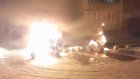 В Пензе на улице Клары Цеткин сгорел микроавтобус
