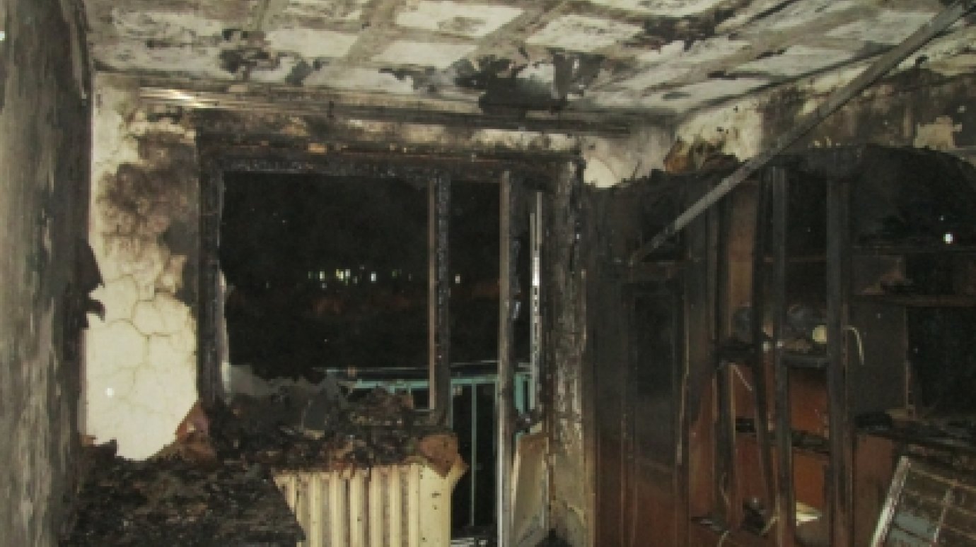Пожар в Никольске мог произойти из-за неосторожного обращения с огнем
