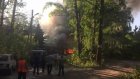 Дым от загоревшегося склада на Гагарина был виден с дороги в Грабово