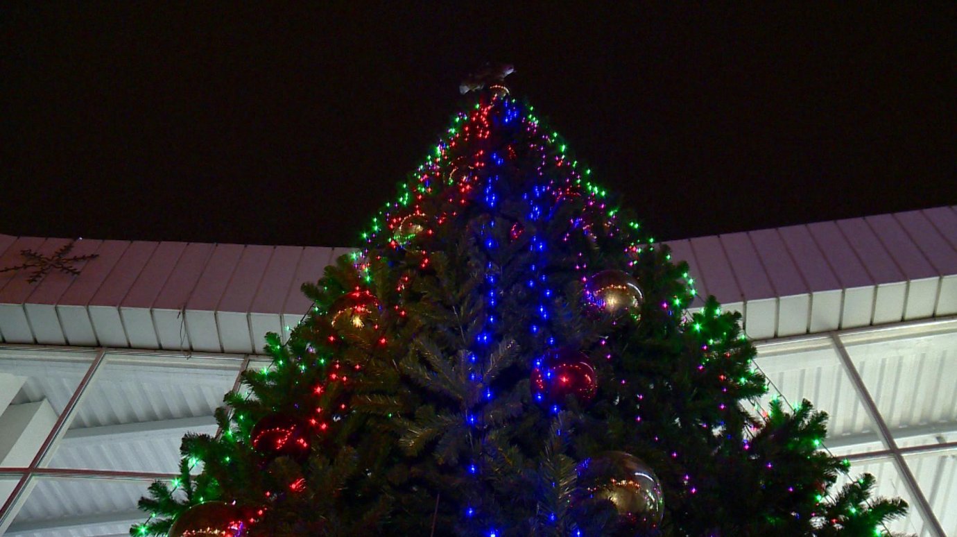 В Арбекове установили первую новогоднюю елку в городе