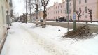На улице Циолковского вдоль дороги оставили кучи веток
