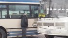 В центре Пензы столкнулись пассажирский автобус и ритуальный ПАЗ