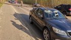 В Пензе упавшее дерево изуродовало автомобиль Skoda Octavia