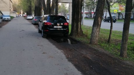 Автомобилисты изуродовали внешний вид прогулочной зоны на Луначарского