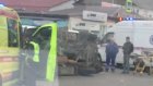 В Пензе машина скорой опрокинулась после столкновения с легковушкой