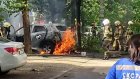 На улице Калинина в Пензе загорелся автомобиль Opel