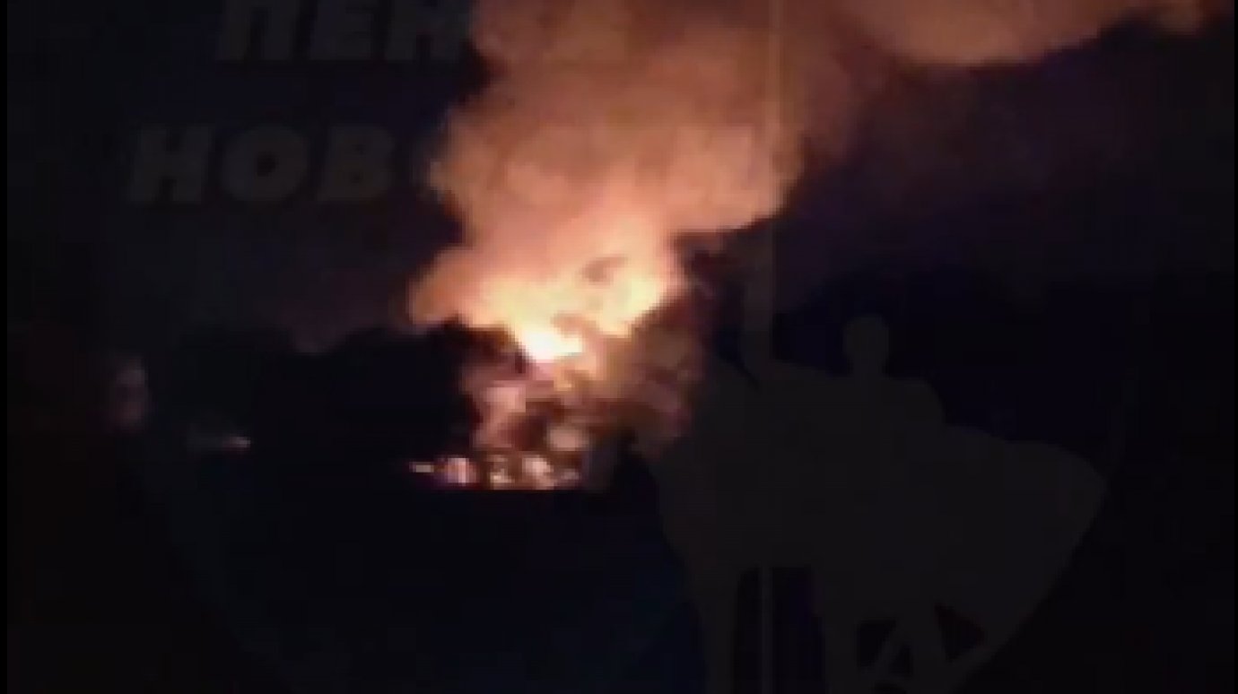 В Сети появились кадры серьезного пожара в селе Загоскино