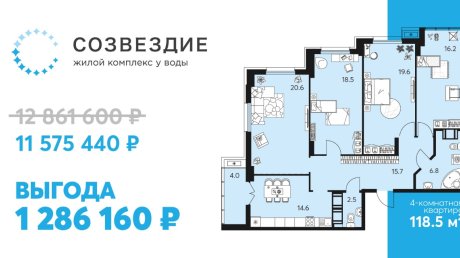 Пензенцам предлагают выгодно купить 4-комнатную квартиру в «Созвездии»