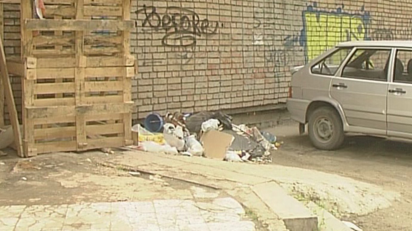 Заваленные мусором дворы на Московской некому убирать