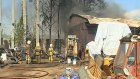 На территории фирмы на улице Строителей загорелось здание