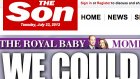 The Sun сменила название в честь рождения принца Кембриджского