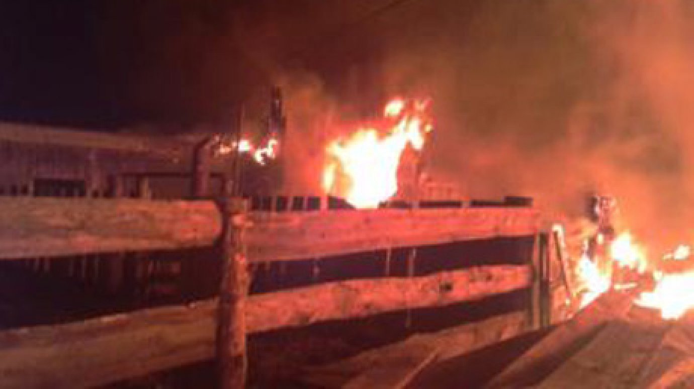 В Сердобском районе сгорело сено