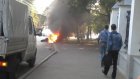 Мотоцикл и иномарка загорелись после столкновения на Лермонтова