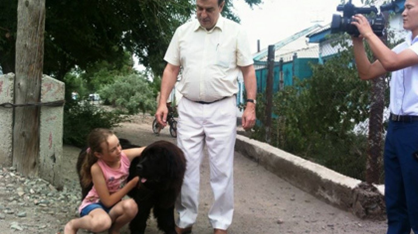 Путин подарил киргизской школьнице щенка ньюфаундленда