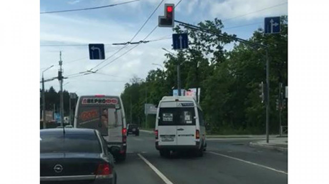 В Пензе водитель маршрутки проехал на красный сигнал светофора