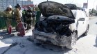 На въезде в Пензу загорелась иномарка из Ямало-Ненецкого округа