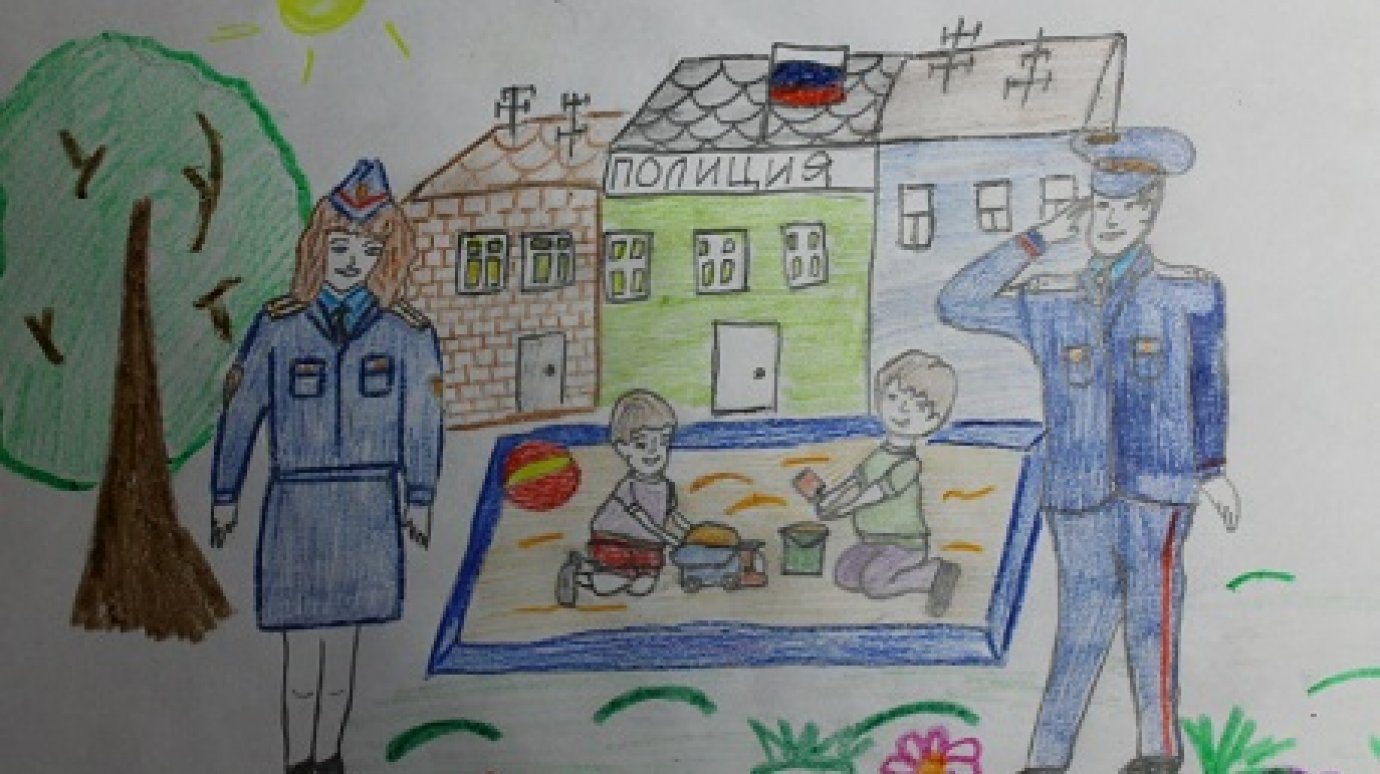 В Пензенской области дети полицейских рисуют родителей на службе