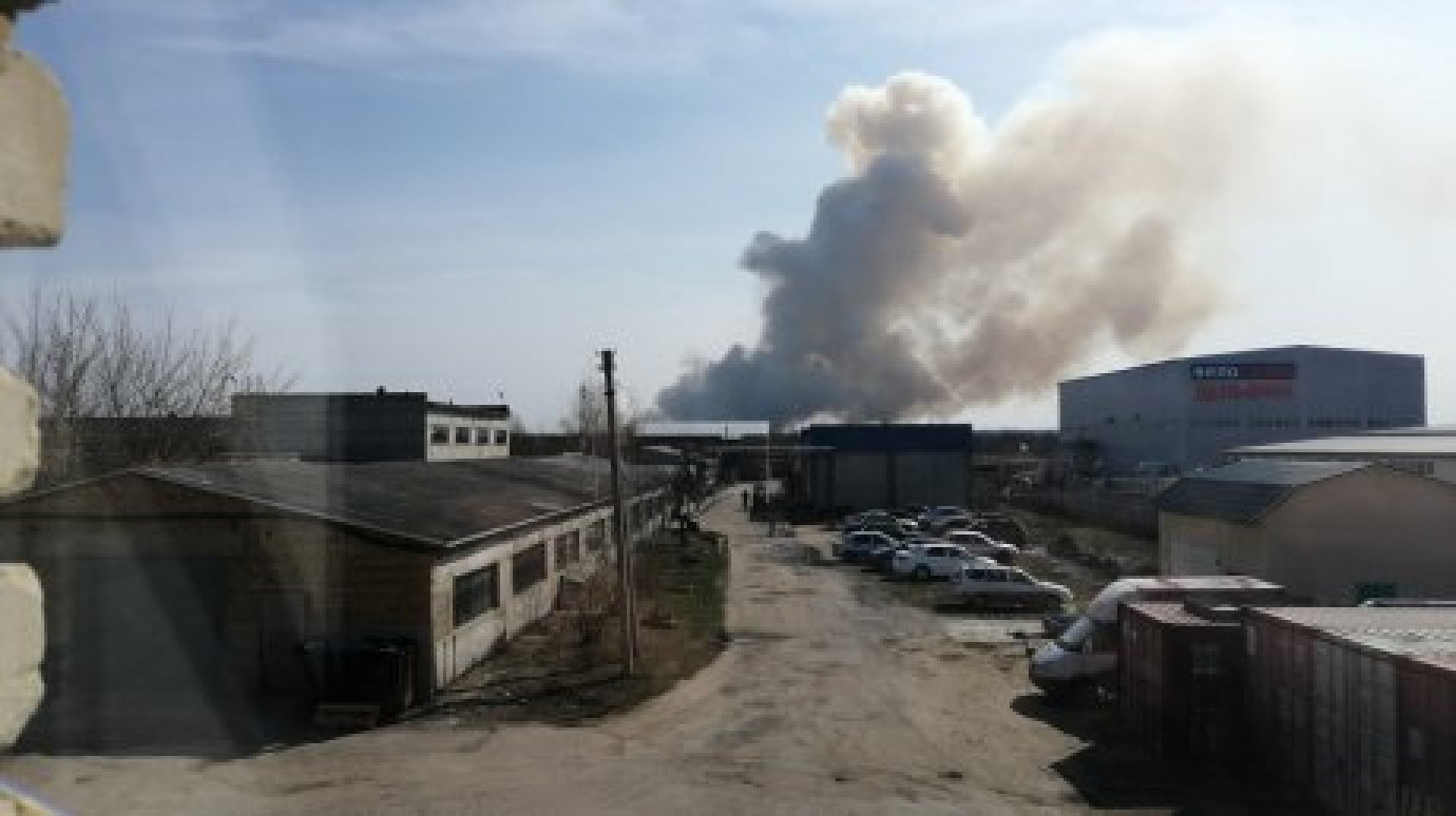С возгоранием сухой травы в Ольшанке боролись 15 пожарных
