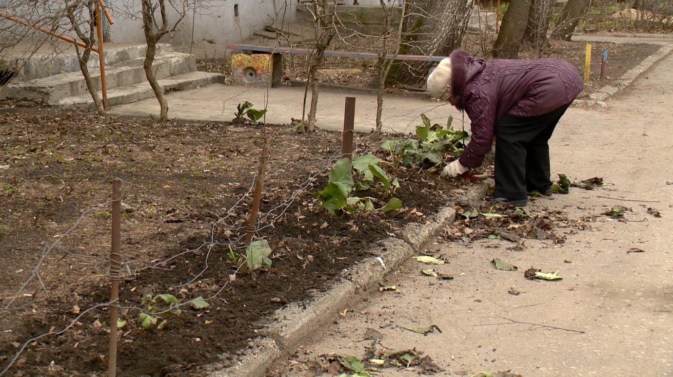 На Суворова, 117, чистоту около дома поддерживает только один человек