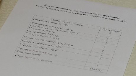 В пензенской школе начали раздачу соцпайков многодетным семьям