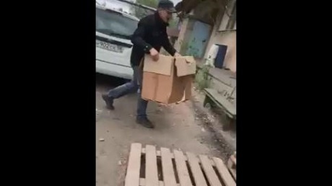 В Пензе мужчина подкинул коробку со щенками к порогу приюта