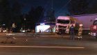 В Терновке грузовик уронил световую опору