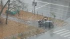 На проспекте Победы водитель легковушки врезался в дорожный знак