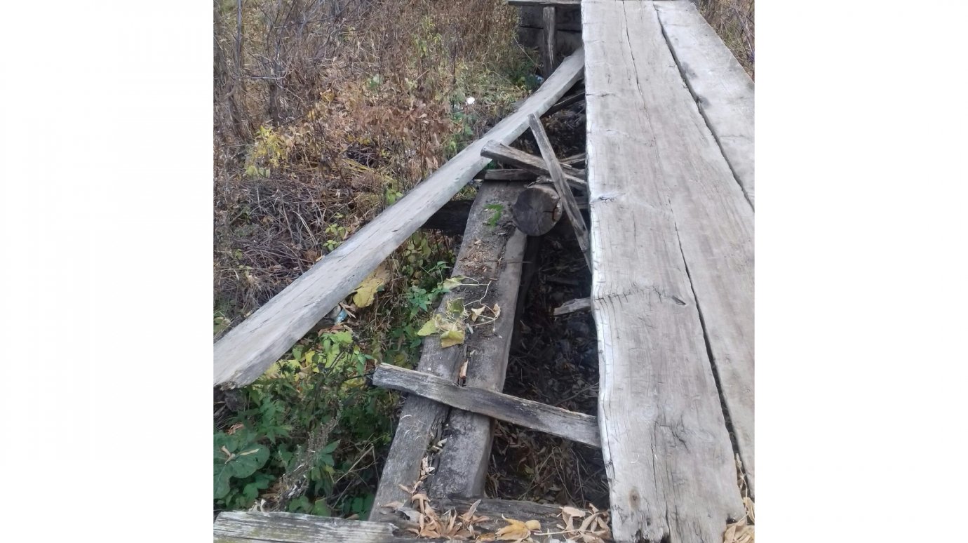 В Кузнецке развалился пешеходный мост через реку Труев