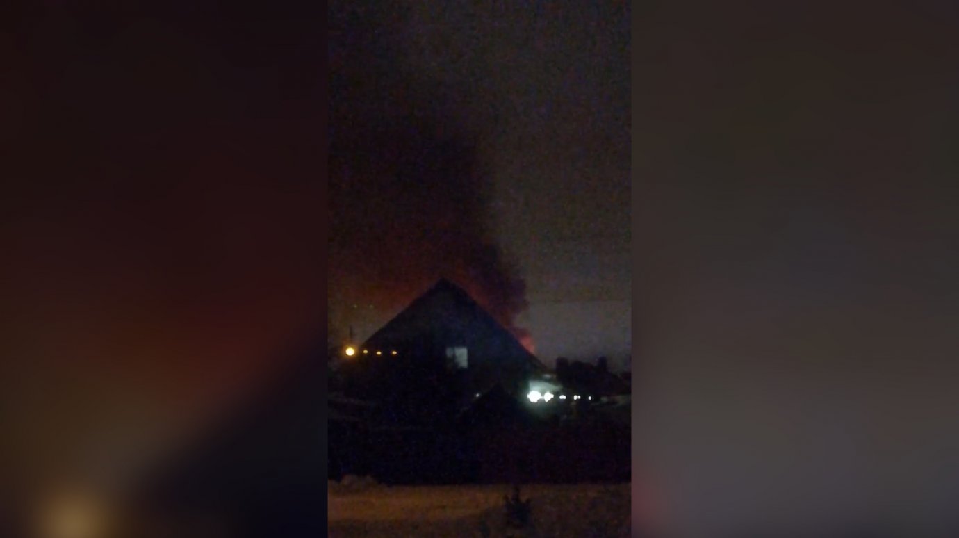 Почти 30 пожарных тушили полыхавший дом в Терновке