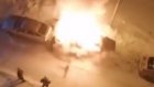 Охваченный огнем автомобиль такси в Пензе попал на видео