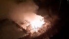 Ночной пожар на ул. Терновского попал на видео