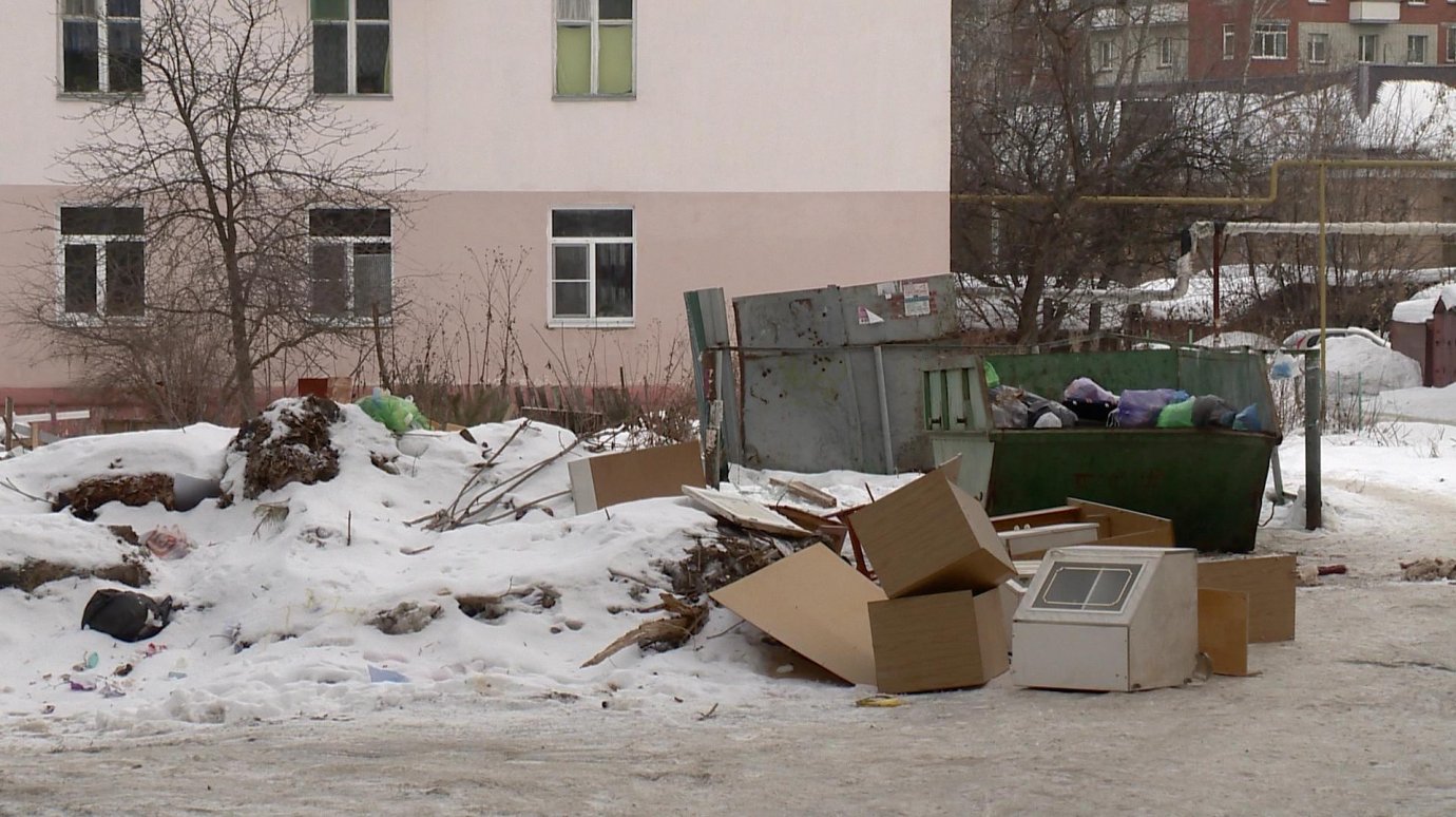Жители улицы Крупской пожаловались на вечный бардак у мусорки