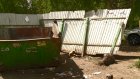 На проспекте Строителей частично исчезла ограда мусорки