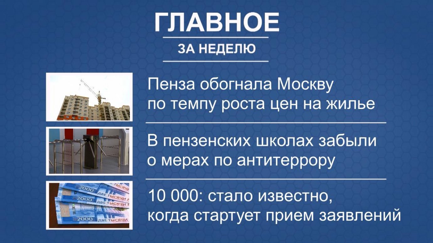 Итоги недели: цены на жилье, школы и антитеррор, выплата 10 000 рублей