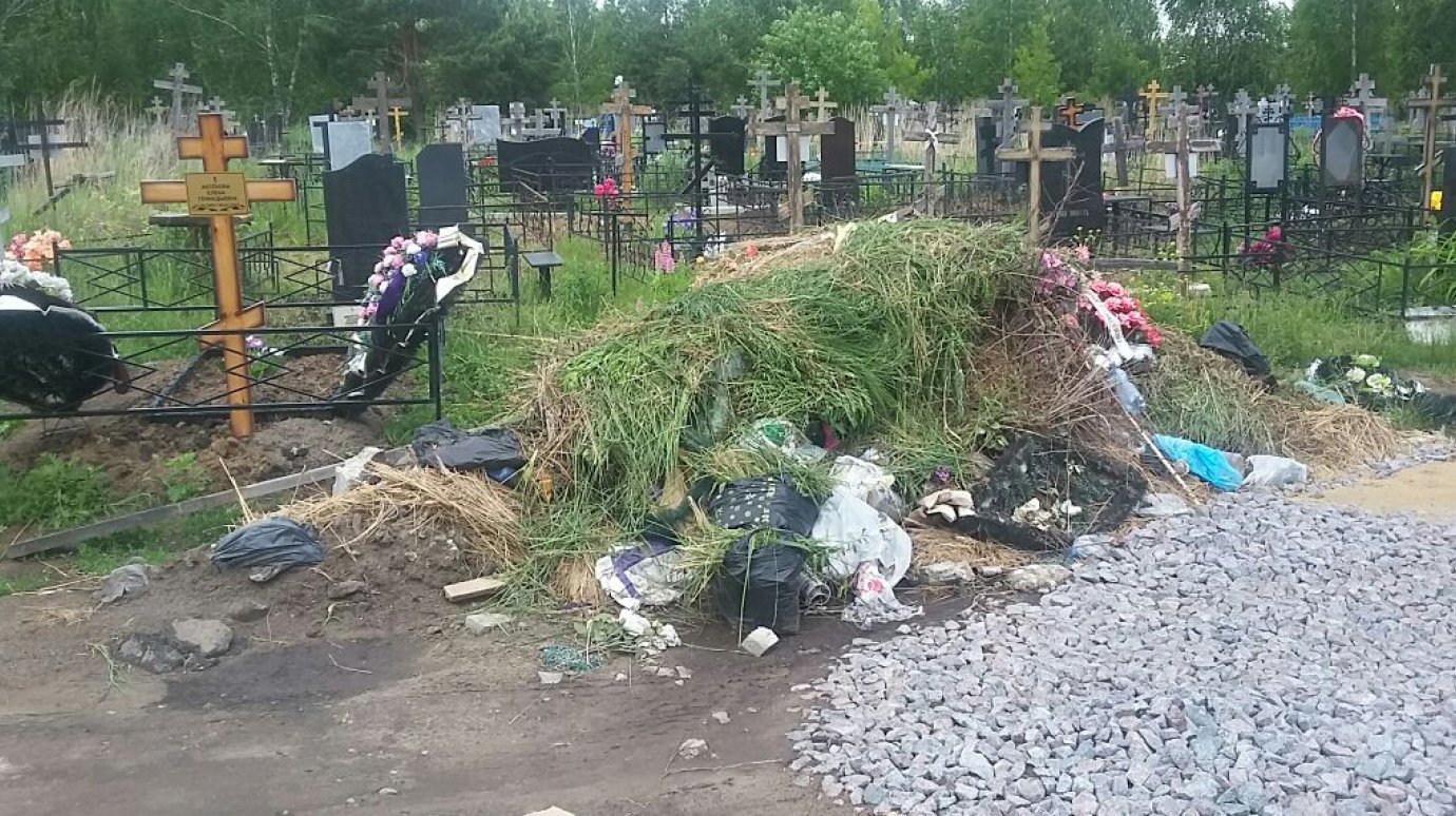 На Восточном кладбище продолжают расти кучи мусора
