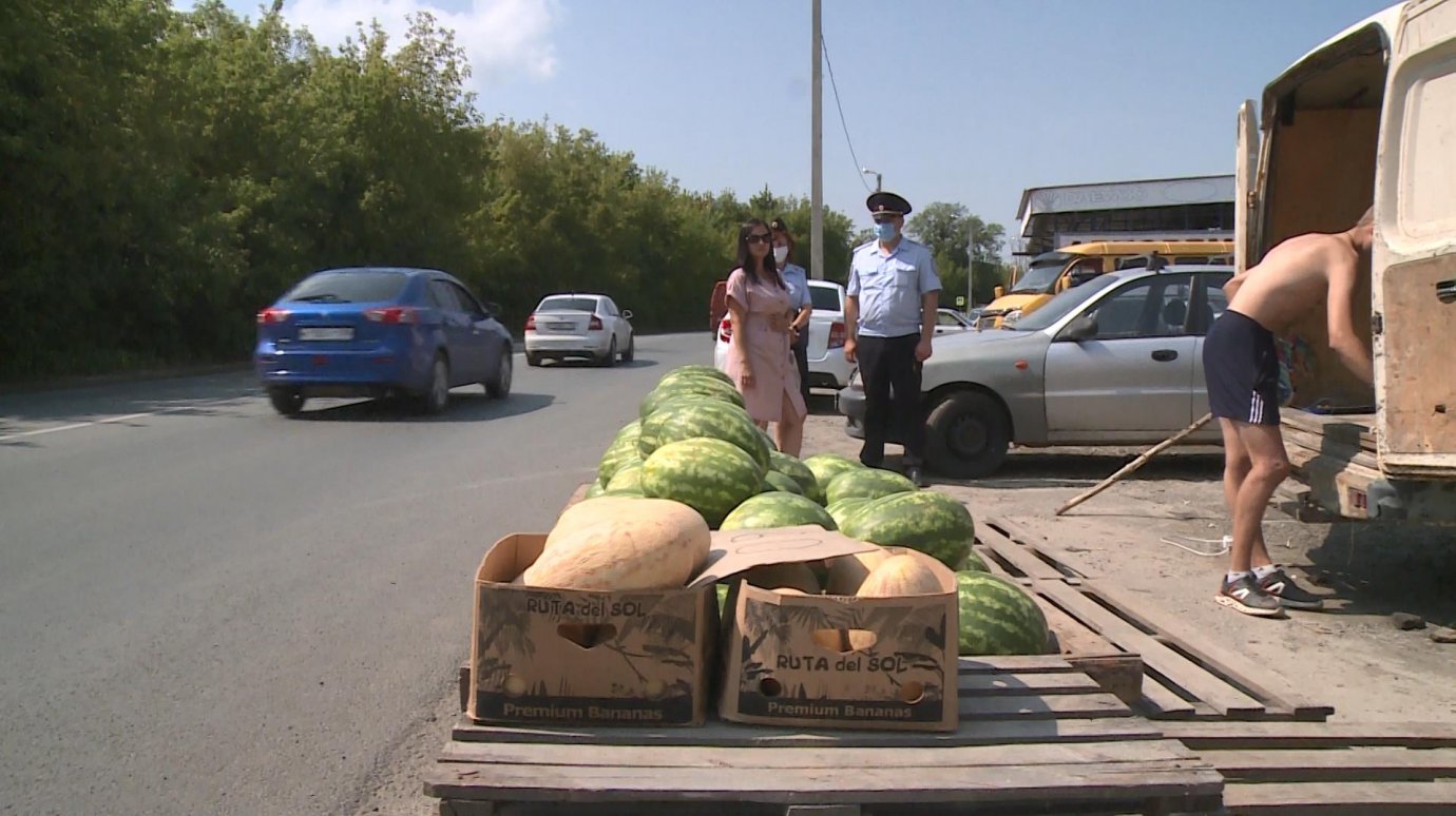 В Пензе наказали предпринимателей, незаконно торговавших арбузами