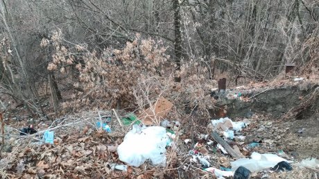 Склон у Солдатского озера завалили мусором