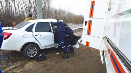 В Мокшанском районе спасатели достали из «Лады» раненого водителя