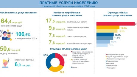 За 11 месяцев пензенцы в среднем заплатили за услуги по 50,6 тыс. руб.