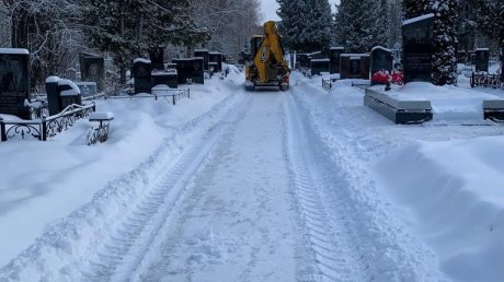В Пензе коммунальщики расчистили от снега дороги на кладбищах
